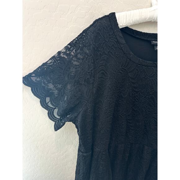 TORRID | Black Lace Overlay Fit & Flare Midi Dress Plus | Size 4X - Picture 3 of 8